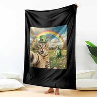 St Patricks Day Cat Selfie with Leprechaun Throw Blanket