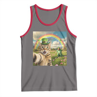St Patricks Day Cat Selfie with Leprechaun Tank Top
