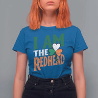 Funny Irish St Patrick's Day I Am The Redhead T Shirt For Women Ireland Flag Shamrock