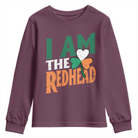 Funny Irish St Patrick's Day I Am The Redhead Youth Sweatshirt Ireland Flag Shamrock