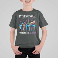 International Women's Day 2025 T Shirt For Kid Accelerate Action 8 March IWD