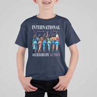 International Women's Day 2025 T Shirt For Kid Accelerate Action 8 March IWD