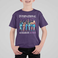 International Women's Day 2025 T Shirt For Kid Accelerate Action 8 March IWD