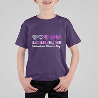 International Women's Day 2025 T Shirt For Kid Accelerate Action IWD 8 March