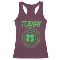 Funny St Patricks Day Pi Symbol Lover Racerback Tank Top Pirish 3,14 Pi Number Shamrock