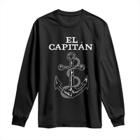 El Capitan Boating Captain Long Sleeve Shirt Funny Boat Sailing Vintage Anchor