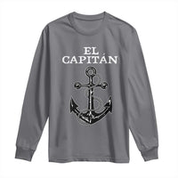 El Capitan Boating Captain Long Sleeve Shirt Funny Boat Sailing Vintage Anchor