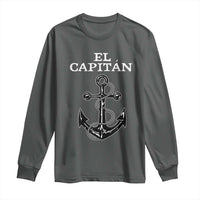 El Capitan Boating Captain Long Sleeve Shirt Funny Boat Sailing Vintage Anchor
