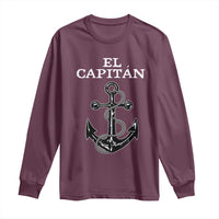 El Capitan Boating Captain Long Sleeve Shirt Funny Boat Sailing Vintage Anchor