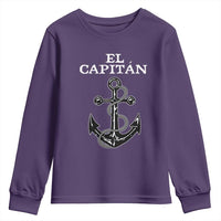 El Capitan Boating Captain Youth Sweatshirt Funny Boat Sailing Vintage Anchor