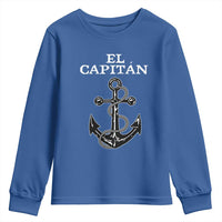 El Capitan Boating Captain Youth Sweatshirt Funny Boat Sailing Vintage Anchor
