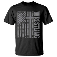 Wrestling Christian Vintage Patriotic American Flag T Shirt