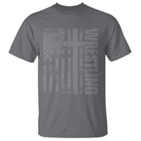 Wrestling Christian Vintage Patriotic American Flag T Shirt