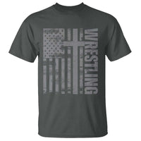 Wrestling Christian Vintage Patriotic American Flag T Shirt