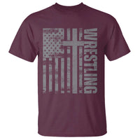Wrestling Christian Vintage Patriotic American Flag T Shirt