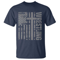Wrestling Christian Vintage Patriotic American Flag T Shirt