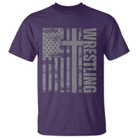 Wrestling Christian Vintage Patriotic American Flag T Shirt