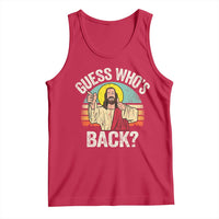 Funny Guess Who Is Back Jesus Easter Christian Tank Top