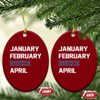 January February Duke April Ceramic Ornament Basketball Game Day