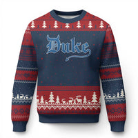 Duke Gothic Throwback Ugly Christmas Sweater Game Day for Sports Fan