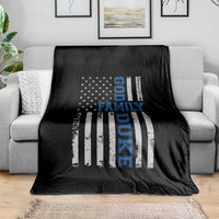 God Family Duke Throw Blanket Blue Game Day Vintage American Flag