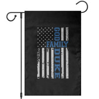 God Family Duke Garden Flag Blue Game Day Vintage American Flag