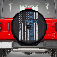 God Family Duke Spare Tire Cover Blue Game Day Vintage American Flag