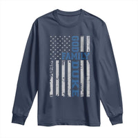God Family Duke Long Sleeve Shirt Blue Game Day Vintage American Flag
