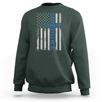 God Family Duke Sweatshirt Blue Game Day Vintage American Flag