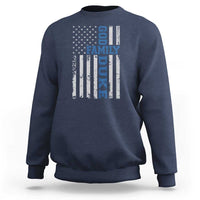 God Family Duke Sweatshirt Blue Game Day Vintage American Flag