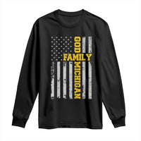 God Family Michigan Long Sleeve Shirt Game Day Vintage American Flag