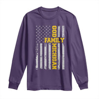 God Family Michigan Long Sleeve Shirt Game Day Vintage American Flag