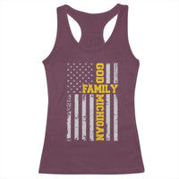 God Family Michigan Racerback Tank Top Game Day Vintage American Flag