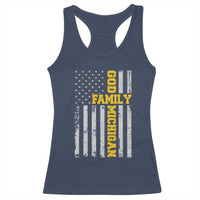 God Family Michigan Racerback Tank Top Game Day Vintage American Flag