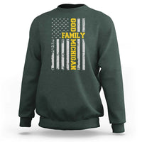 God Family Michigan Sweatshirt Game Day Vintage American Flag