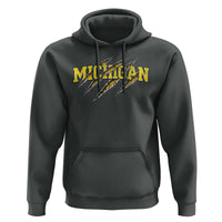 Michigan Fan Hoodie MI State Sports Game Day Scratch Mark