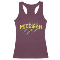 Michigan Fan Racerback Tank Top MI State Sports Game Day Scratch Mark