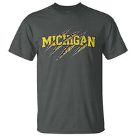 Michigan Fan T Shirt MI State Sports Game Day Scratch Mark