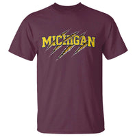 Michigan Fan T Shirt MI State Sports Game Day Scratch Mark