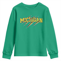 Michigan Fan Youth Sweatshirt MI State Sports Game Day Scratch Mark
