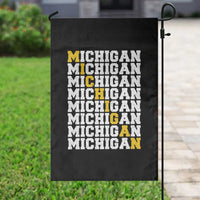 Michigan Fan Garden Flag Yellow Bold Athletic Sport State Letters Game Day