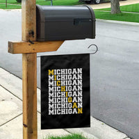 Michigan Fan Garden Flag Yellow Bold Athletic Sport State Letters Game Day
