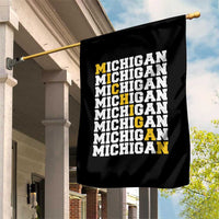 Michigan Fan Garden Flag Yellow Bold Athletic Sport State Letters Game Day