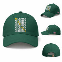 Michigan Fan Baseball Cap Yellow Bold Athletic Sport State Letters Game Day