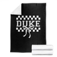 Duke Bold Letters Name Coquette Bow Checkered for Sports Fans Throw Blanket