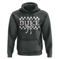 Duke Bold Letters Name Coquette Bow Checkered for Sports Fans Hoodie