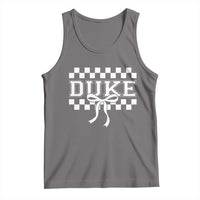 Duke Bold Letters Name Coquette Bow Checkered for Sports Fans Tank Top