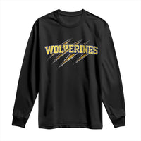 Wolverine Lover Sports Game Day Scratch Mark Long Sleeve Shirt