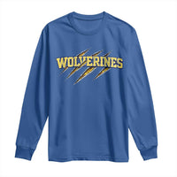 Wolverine Lover Sports Game Day Scratch Mark Long Sleeve Shirt