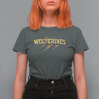 Wolverine Lover Sports Game Day Scratch Mark T Shirt For Women